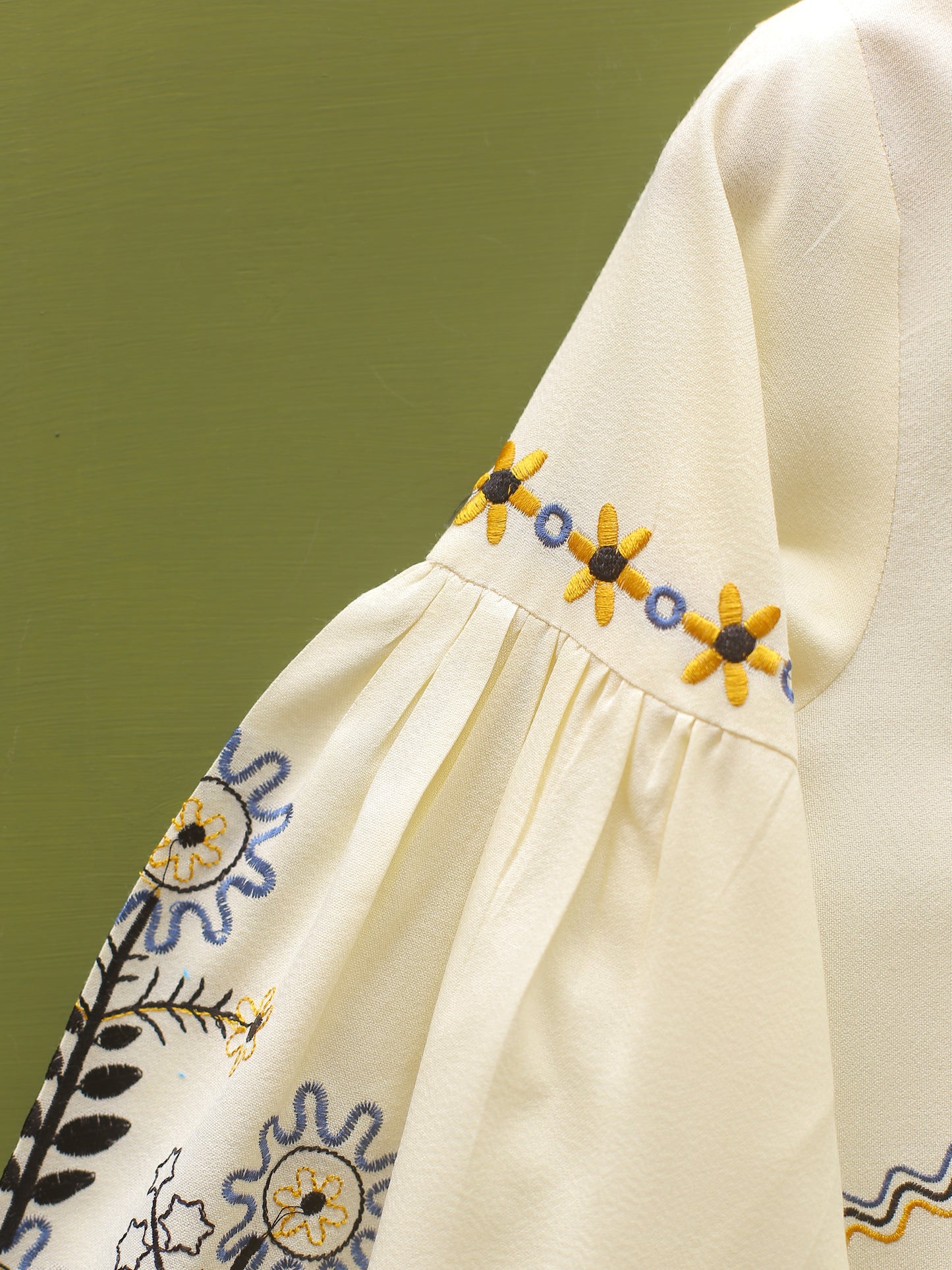 Embroidered Cream Top