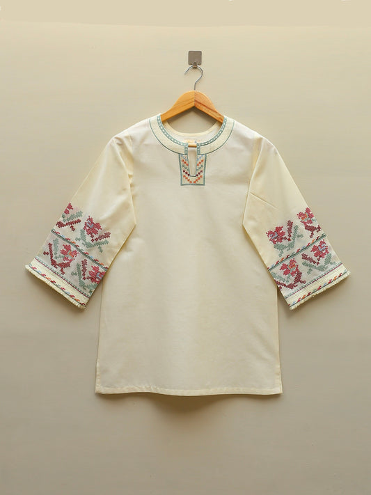 Cream Embroidered Top