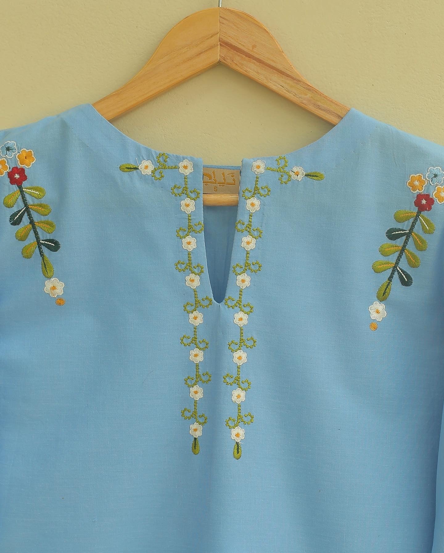 Sky Embroidered Top
