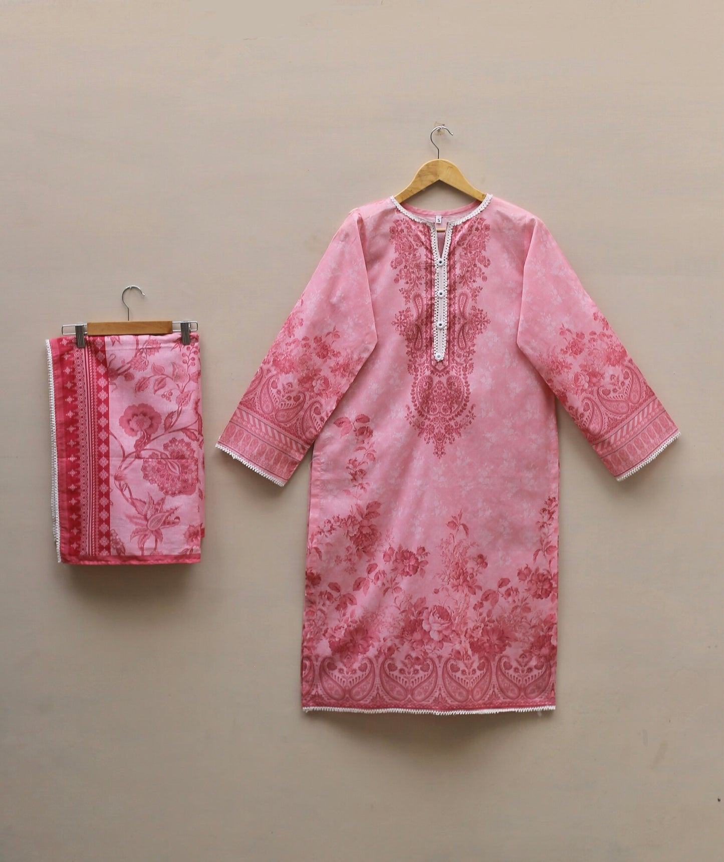 Pink Printed Suit
