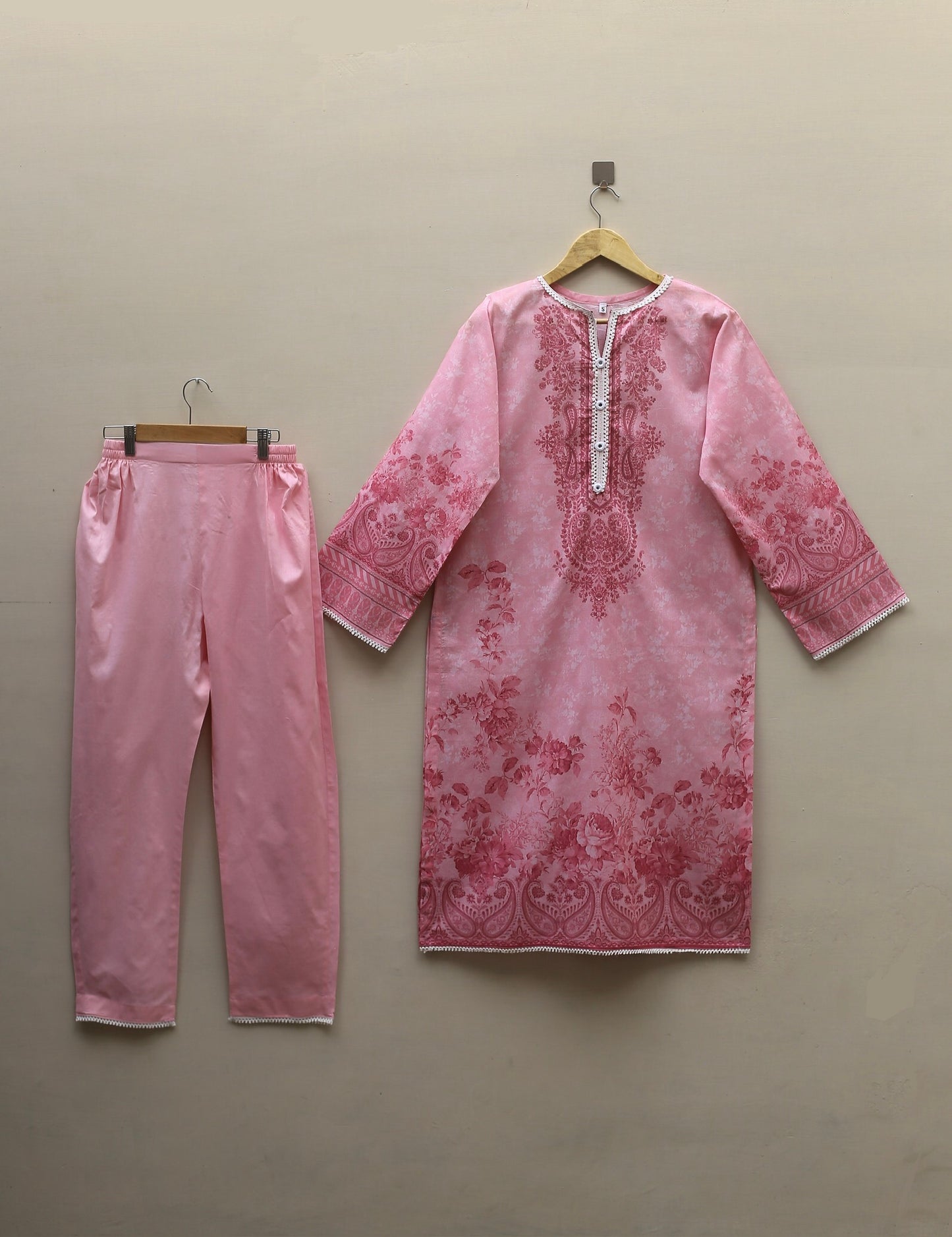 Pink Printed Suit