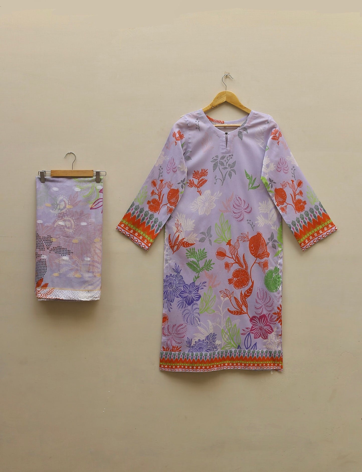 Lavender Printed Suit