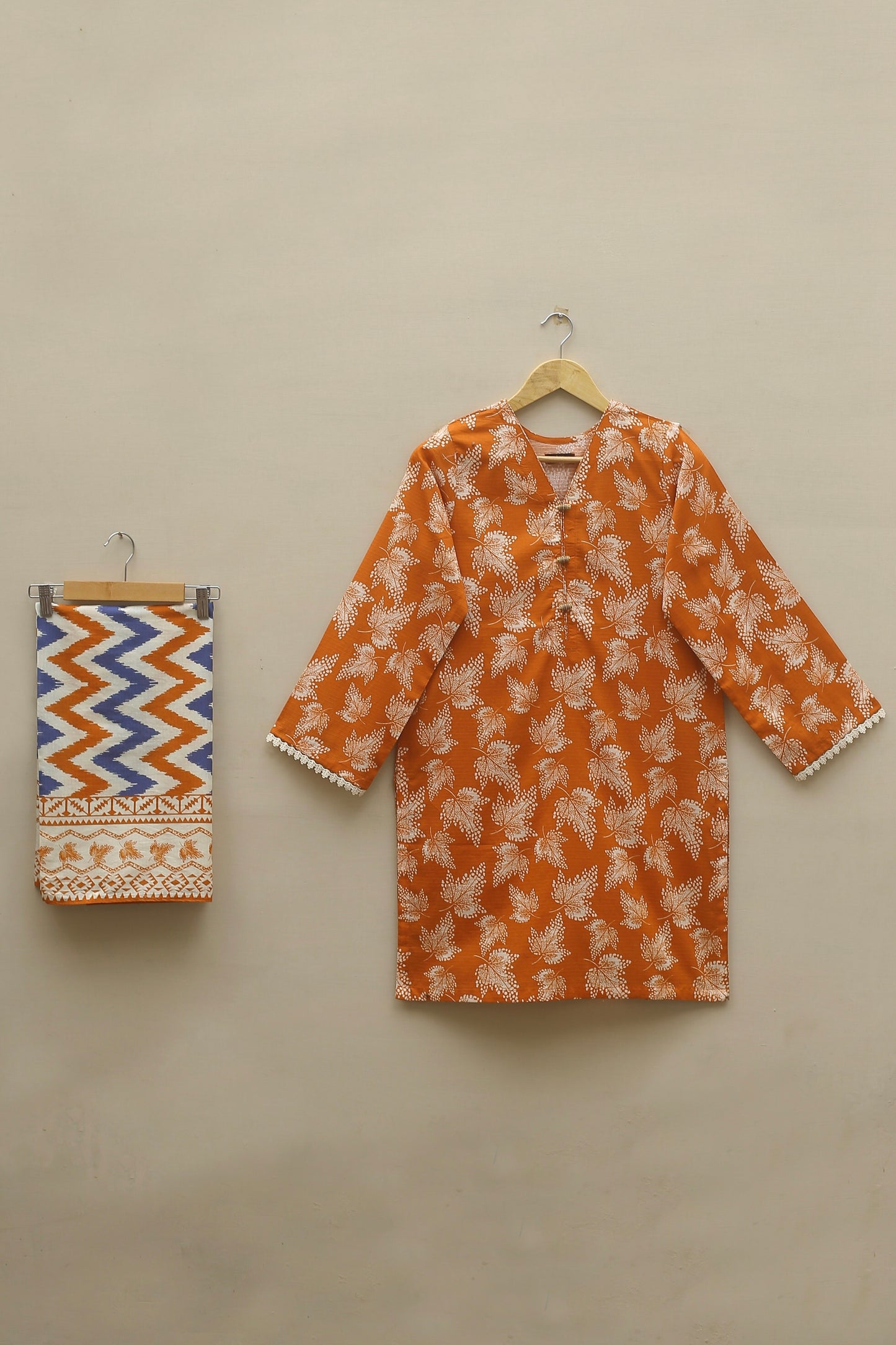 Rust Printed Suit