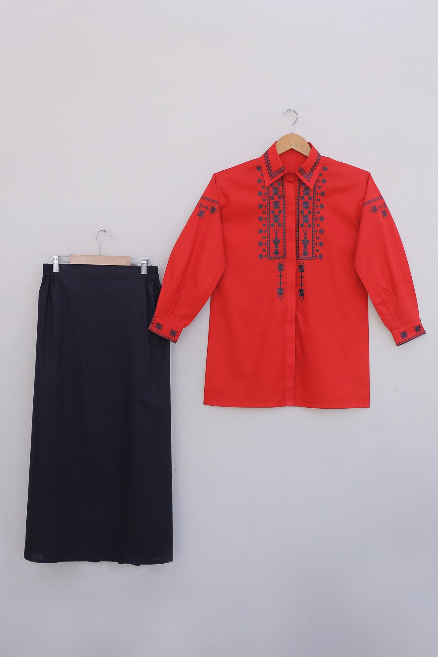 Red Embroidered Top