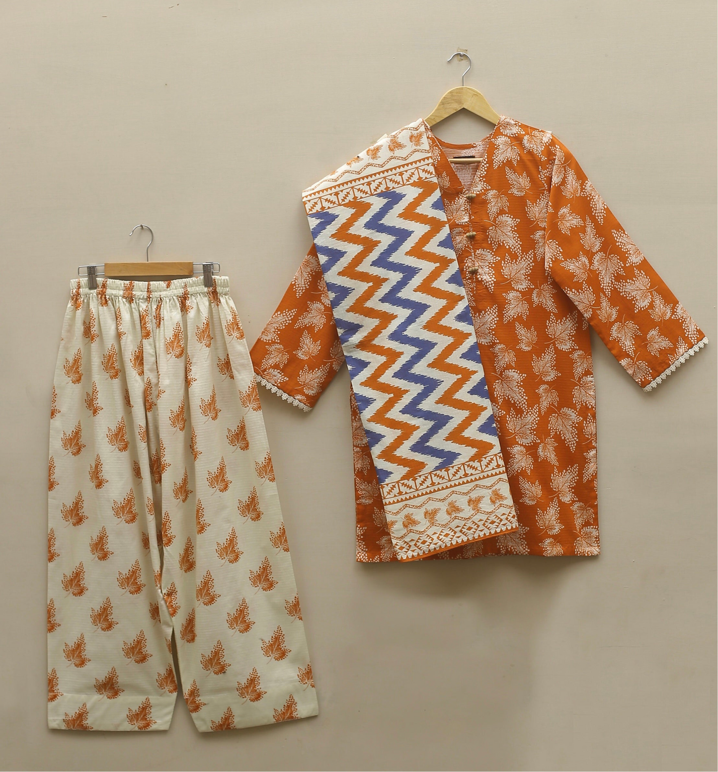 Rust Printed Suit