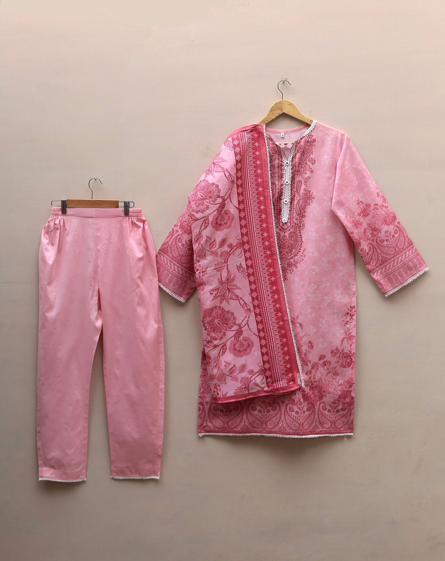 Pink Printed Suit