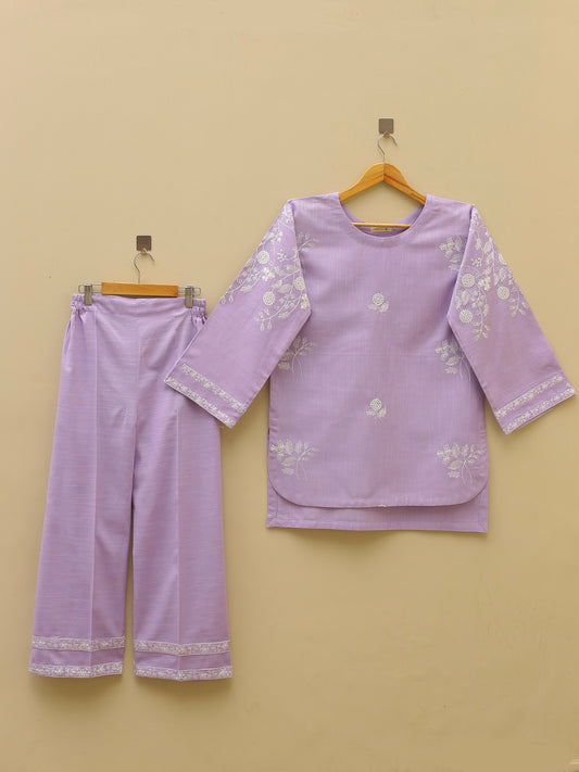 Lavender Embroidered Suit