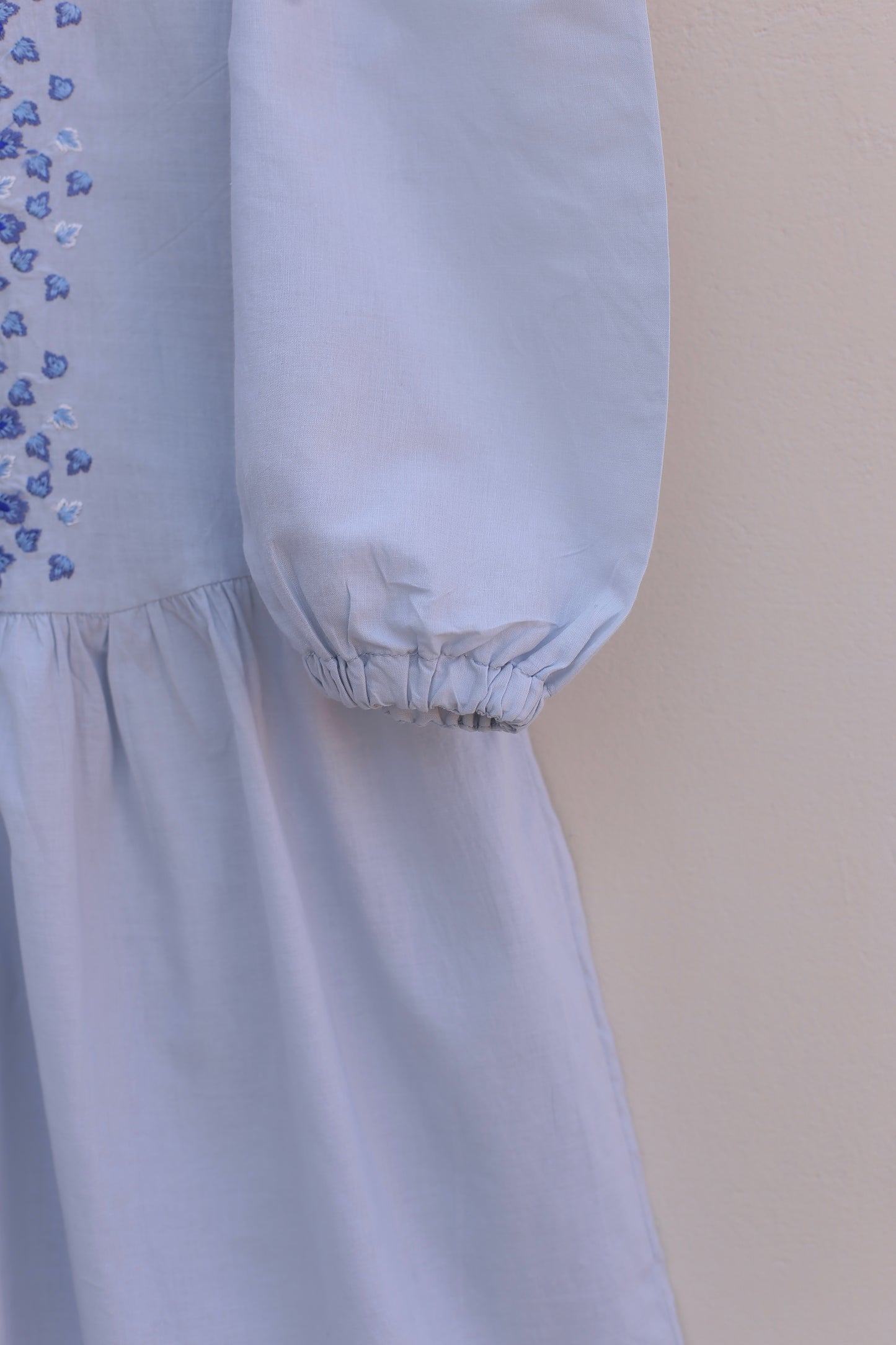 Sky Puff Sleeves Top