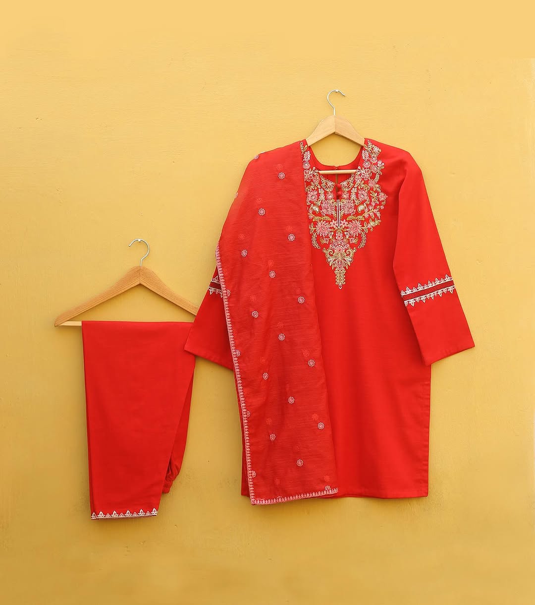 Red Embroidered Suit