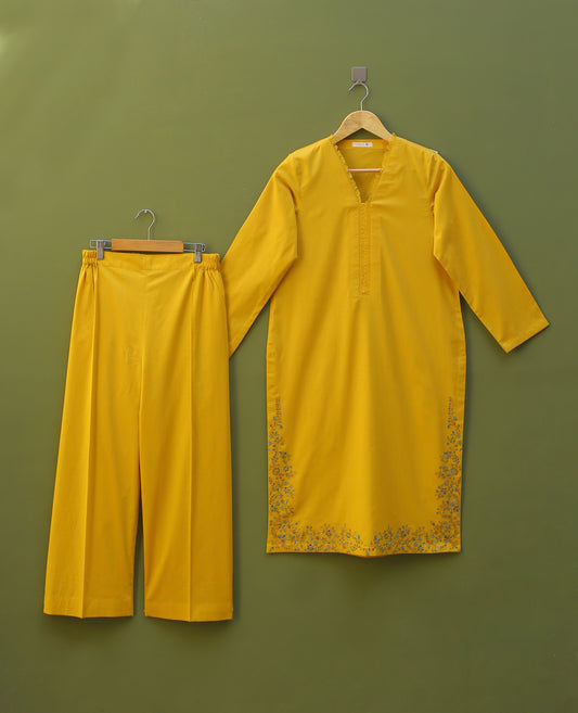 Yellow Embroidered Suit