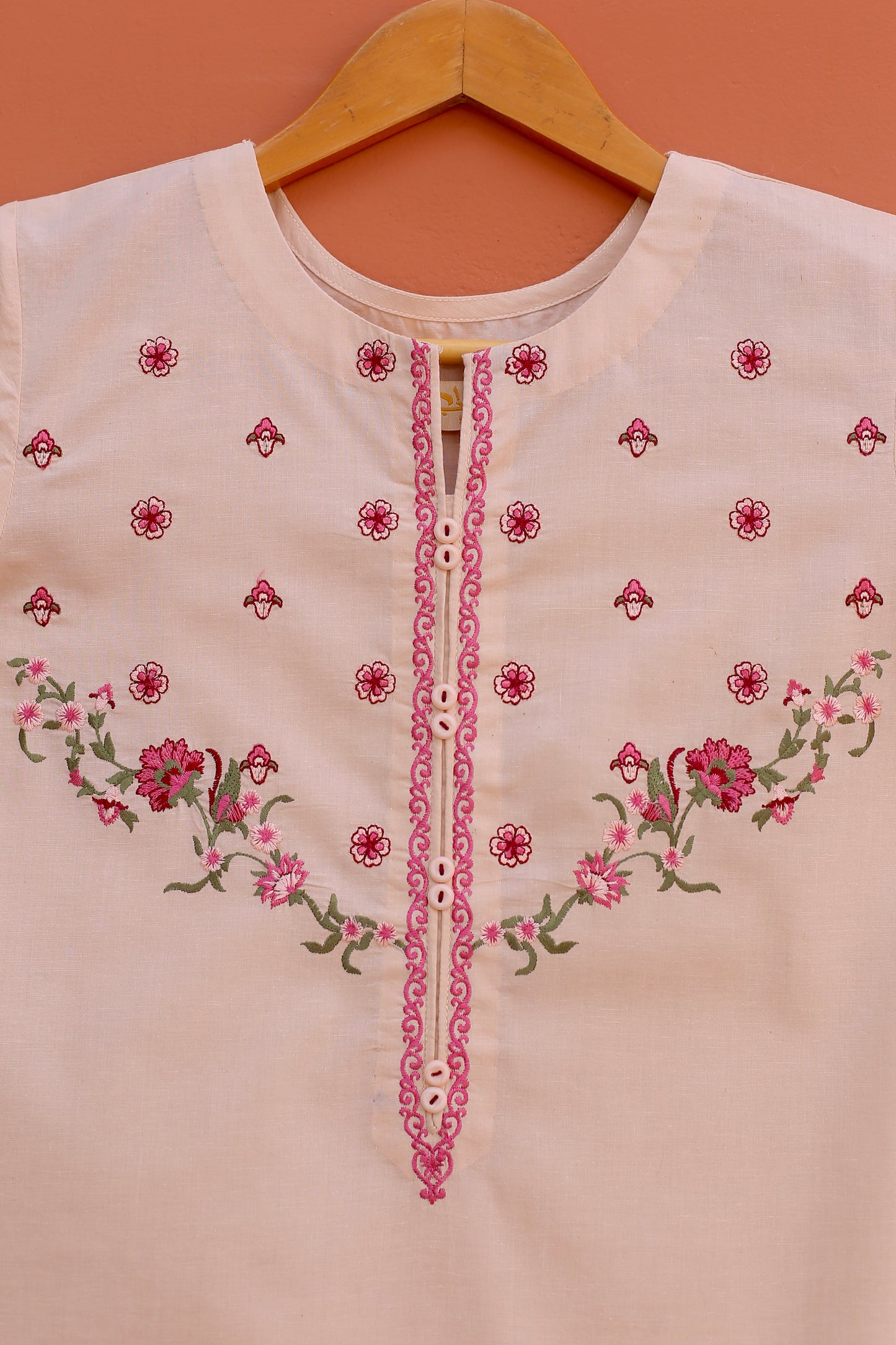 Skin Embroidered Kurta