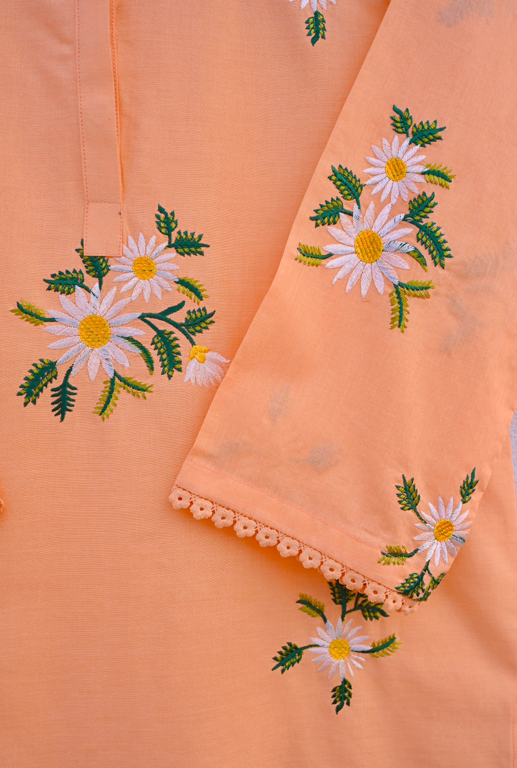 Peach Embroidered Top