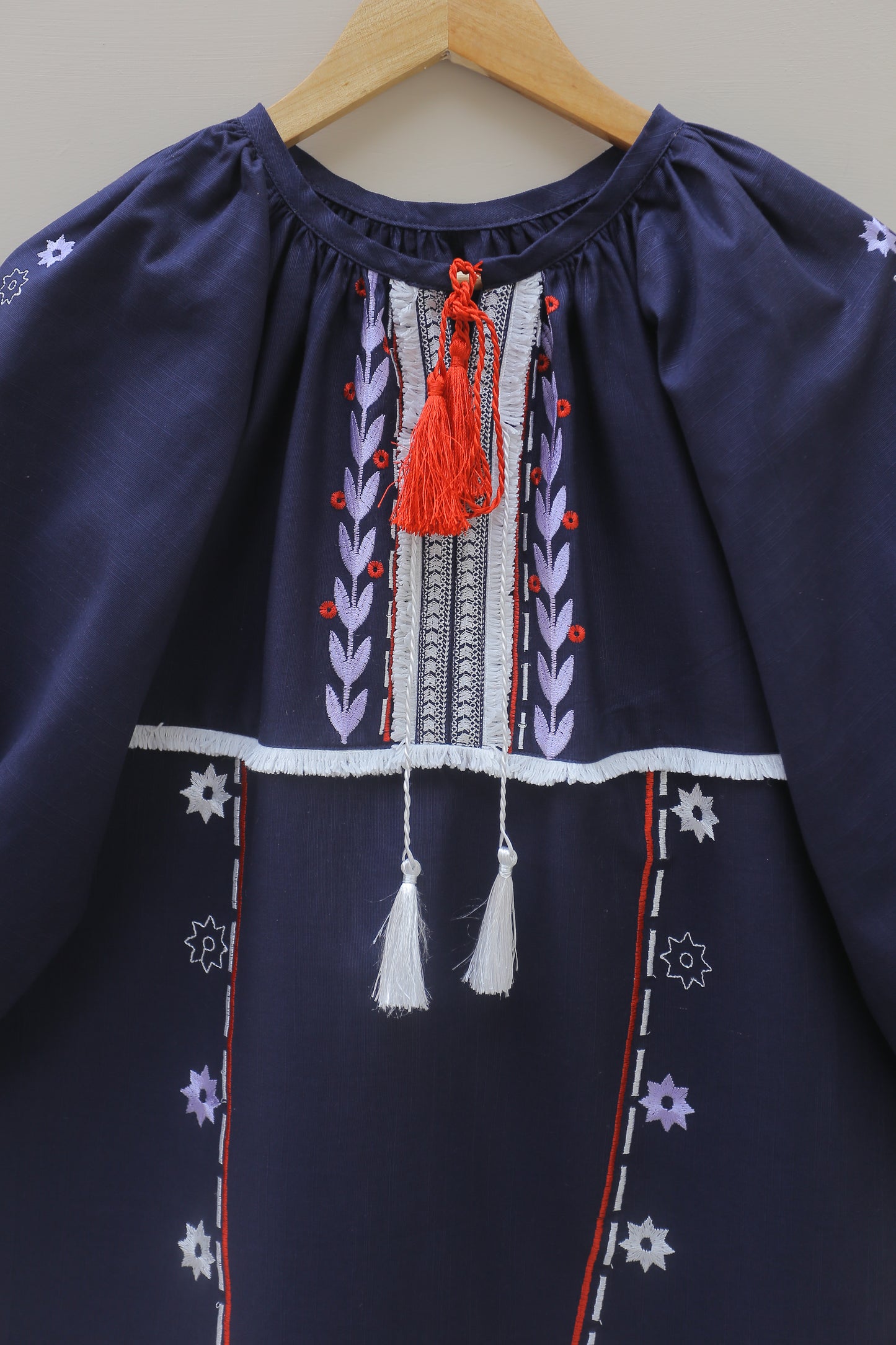 Blue Embroidered Top