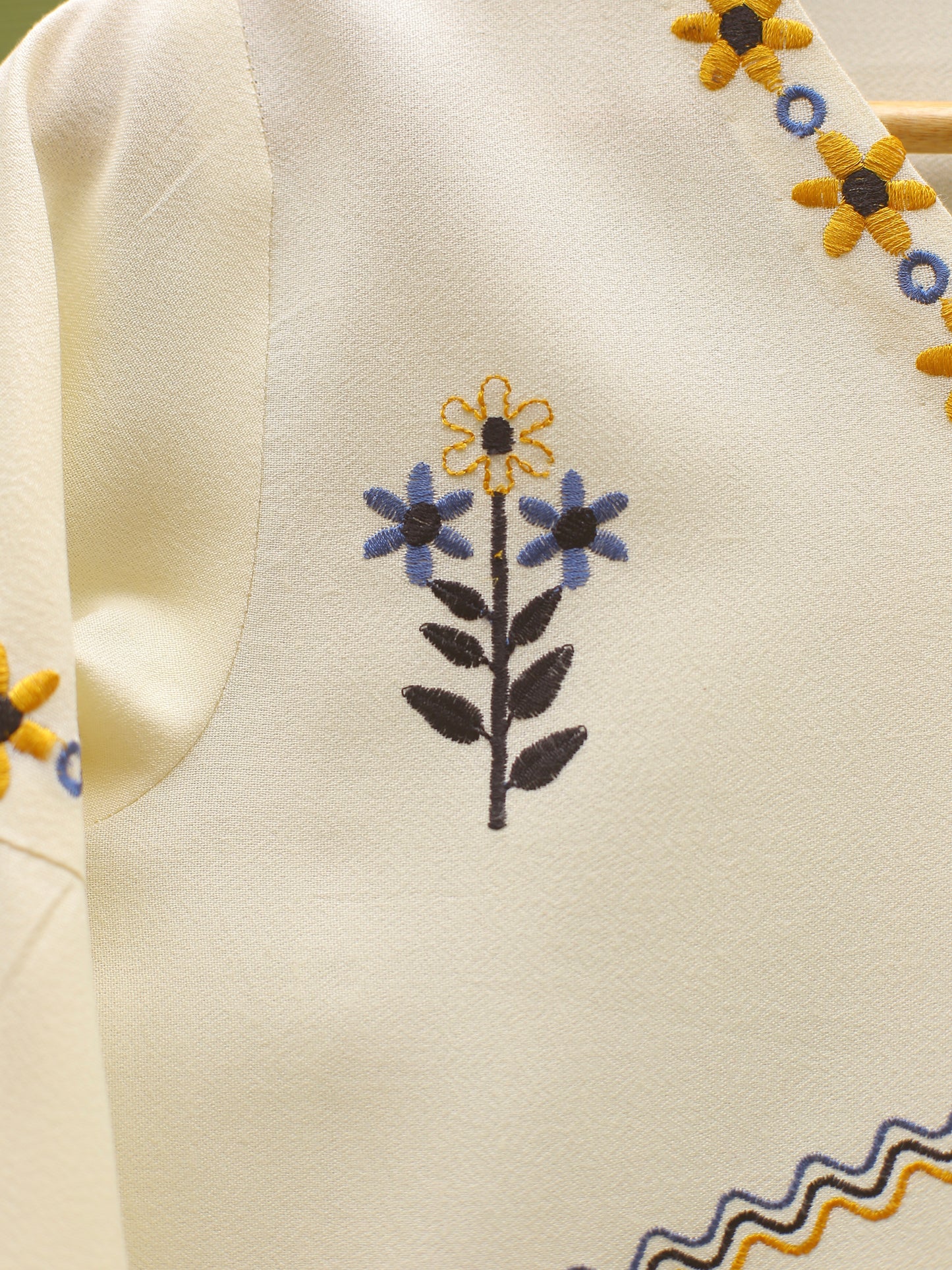 Embroidered Cream Top