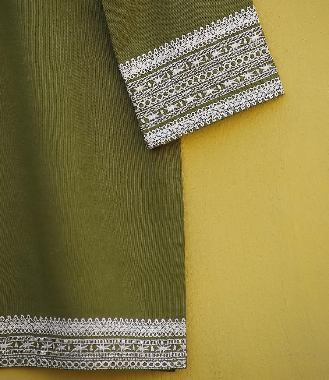 Olive Embroidered Suit
