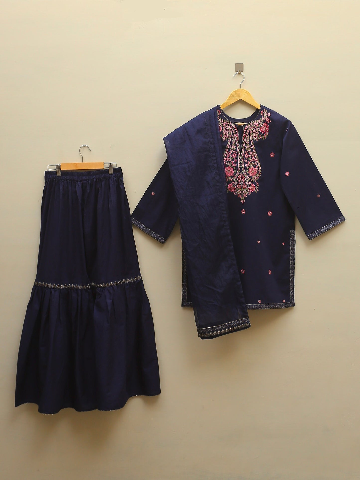 Blue Embroidered Suit