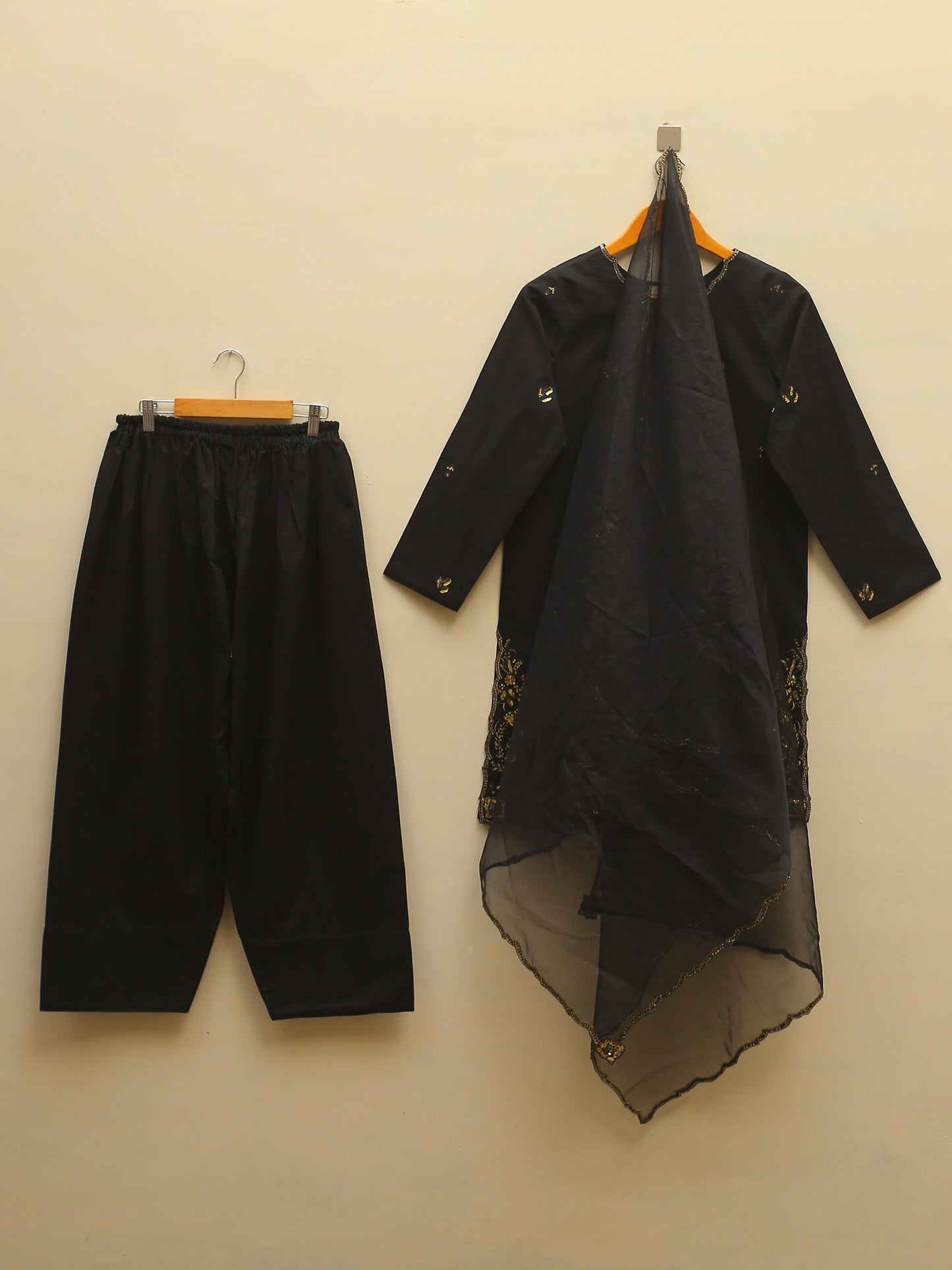 Black Embroidered Suit