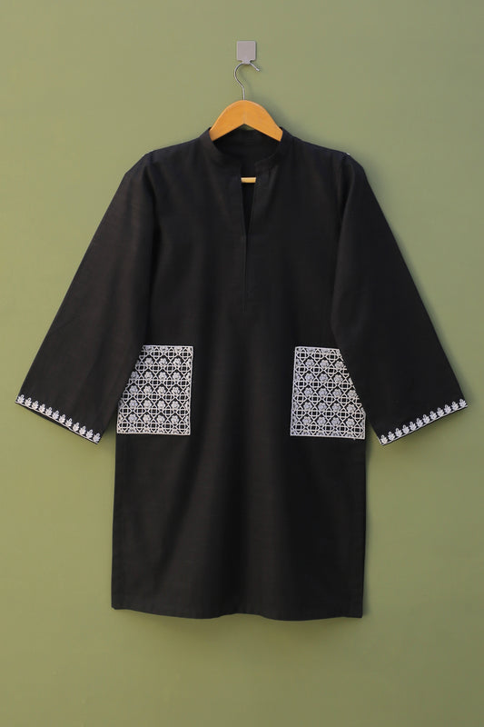Black Embroidered Kurta