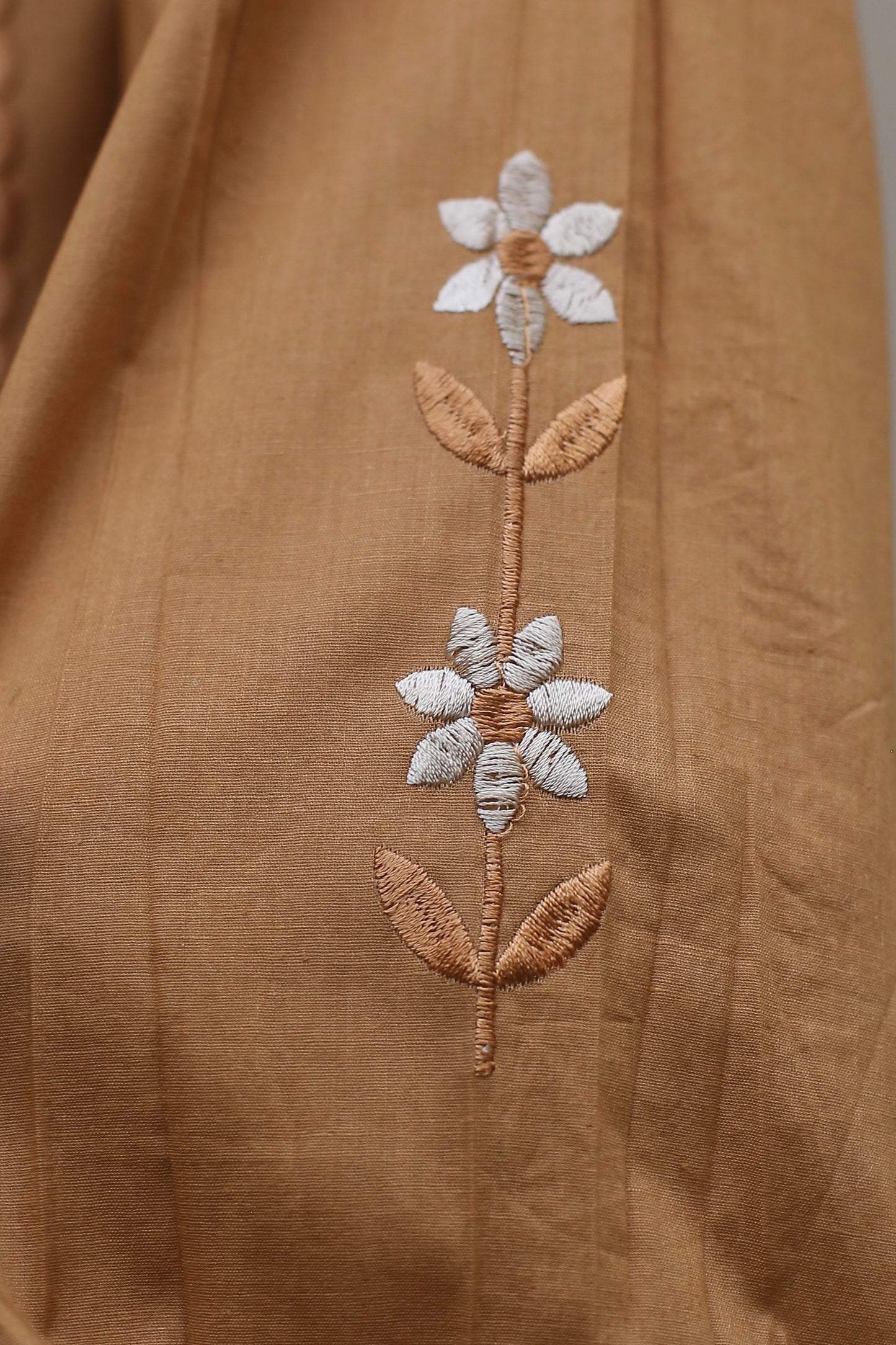 Brown Embroidered Top