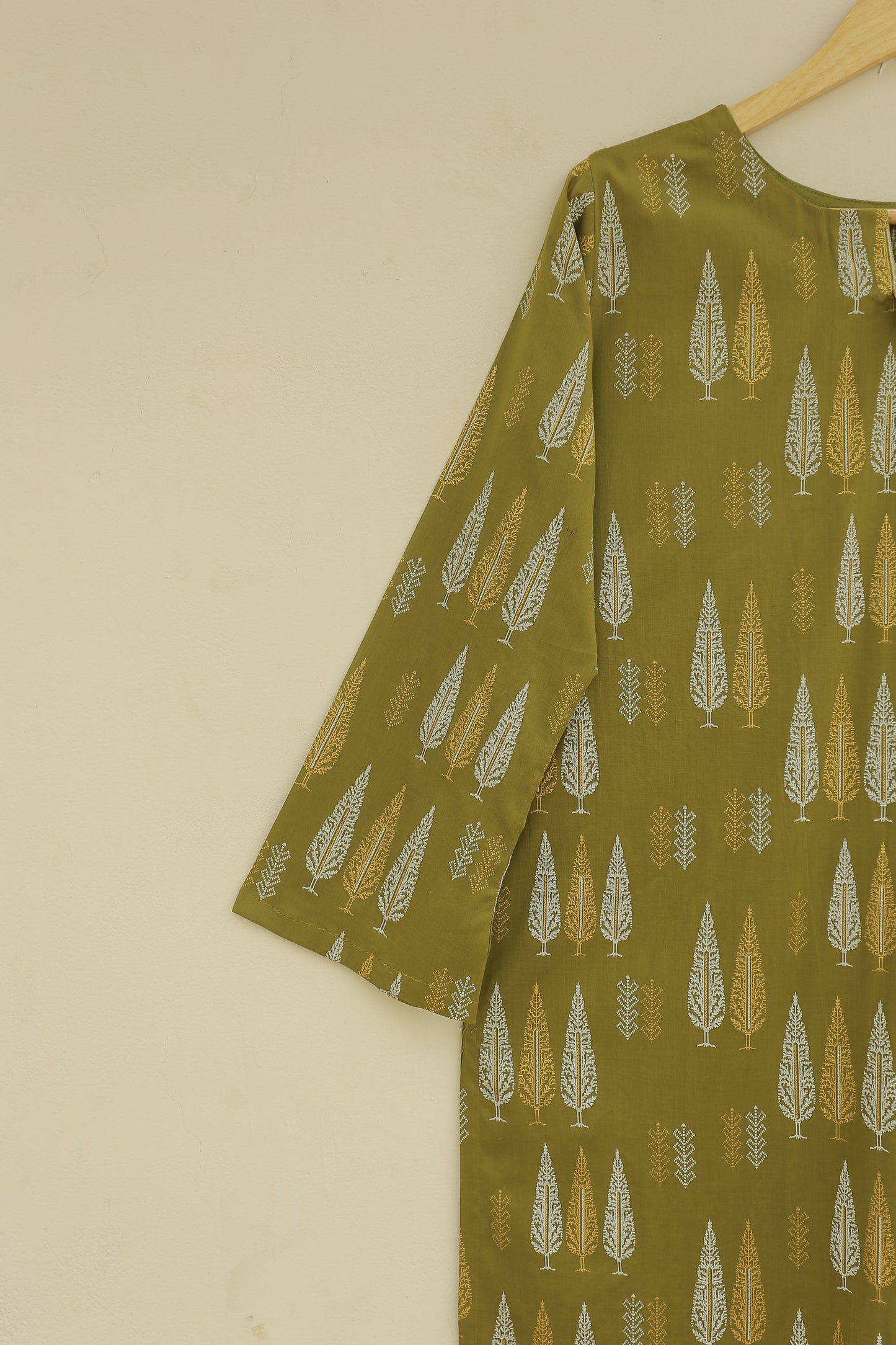 Olive Printed Kurta