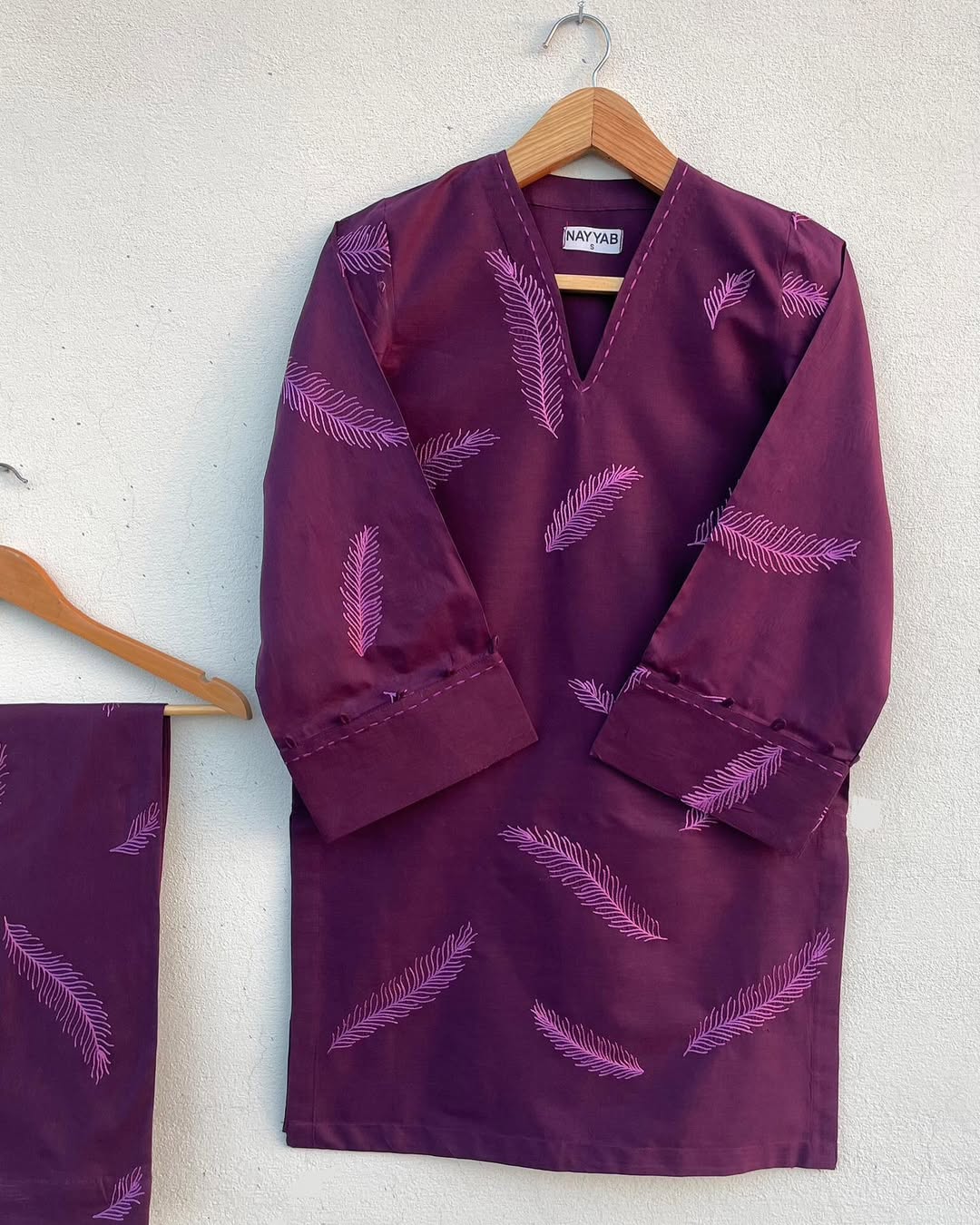 Plum Embroidered Suit