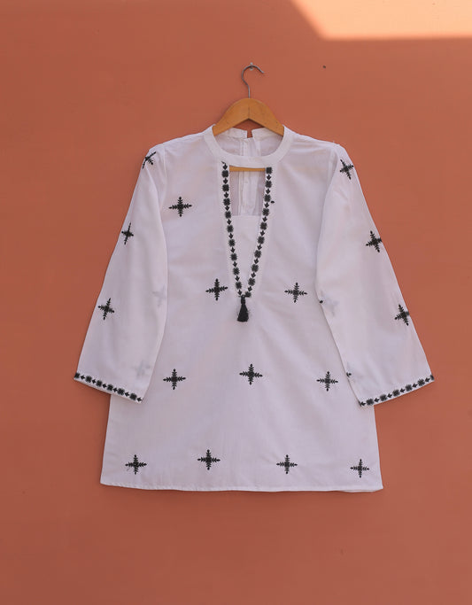 White Embroidered Top