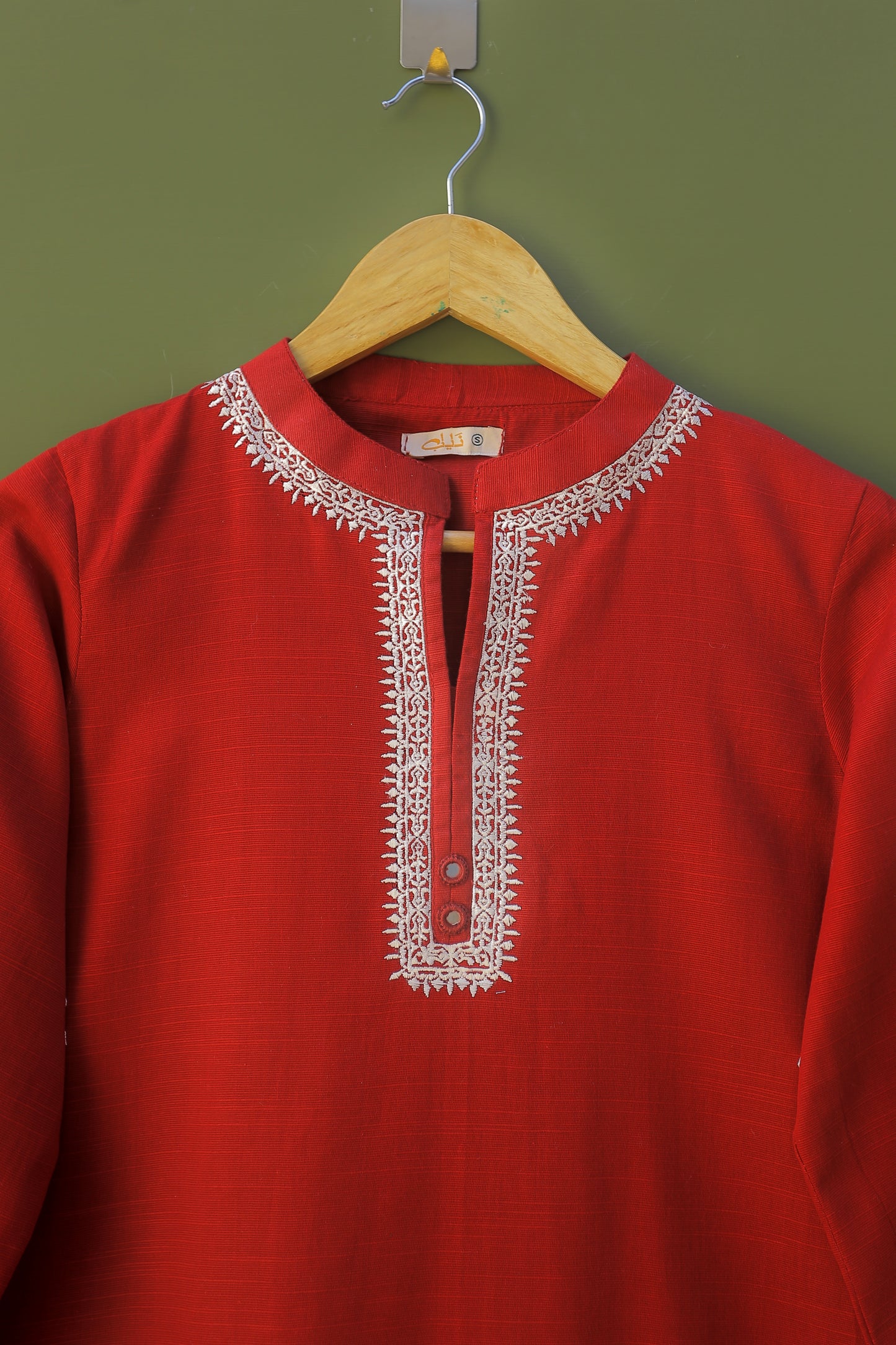 Maroon Embroidered Kurta