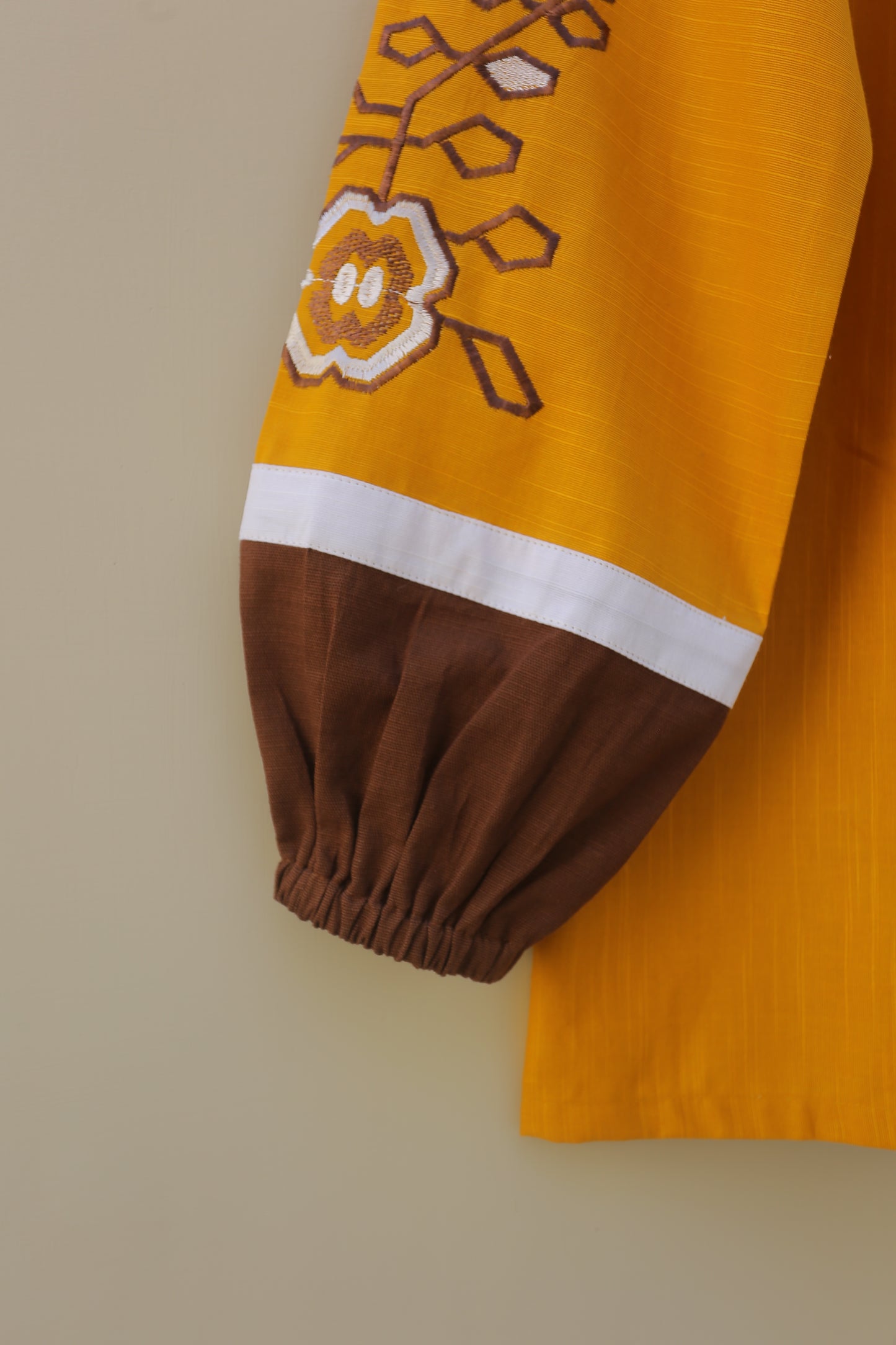 Mustard Embroidered Top