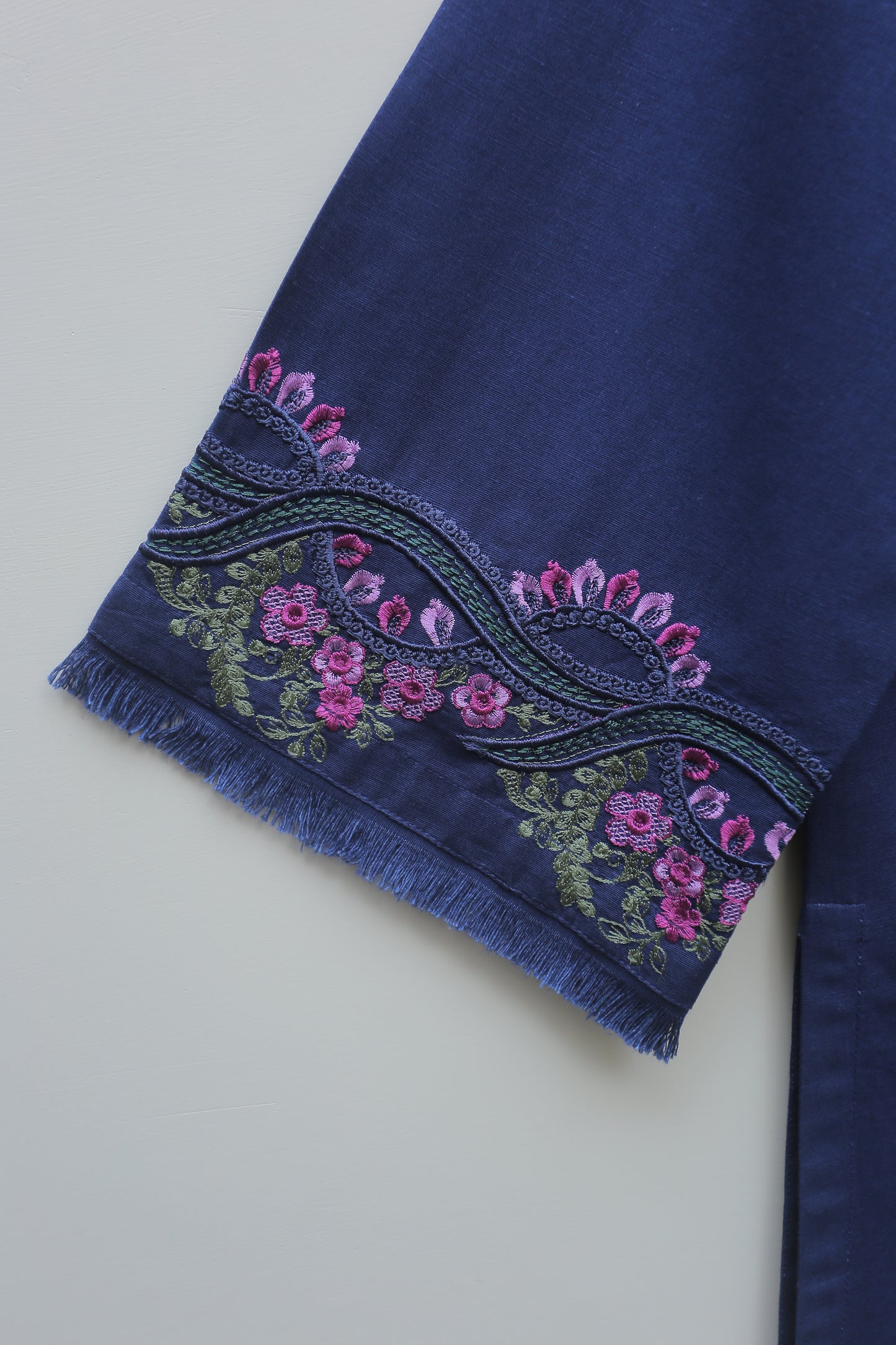 Navy Embroidered Suit
