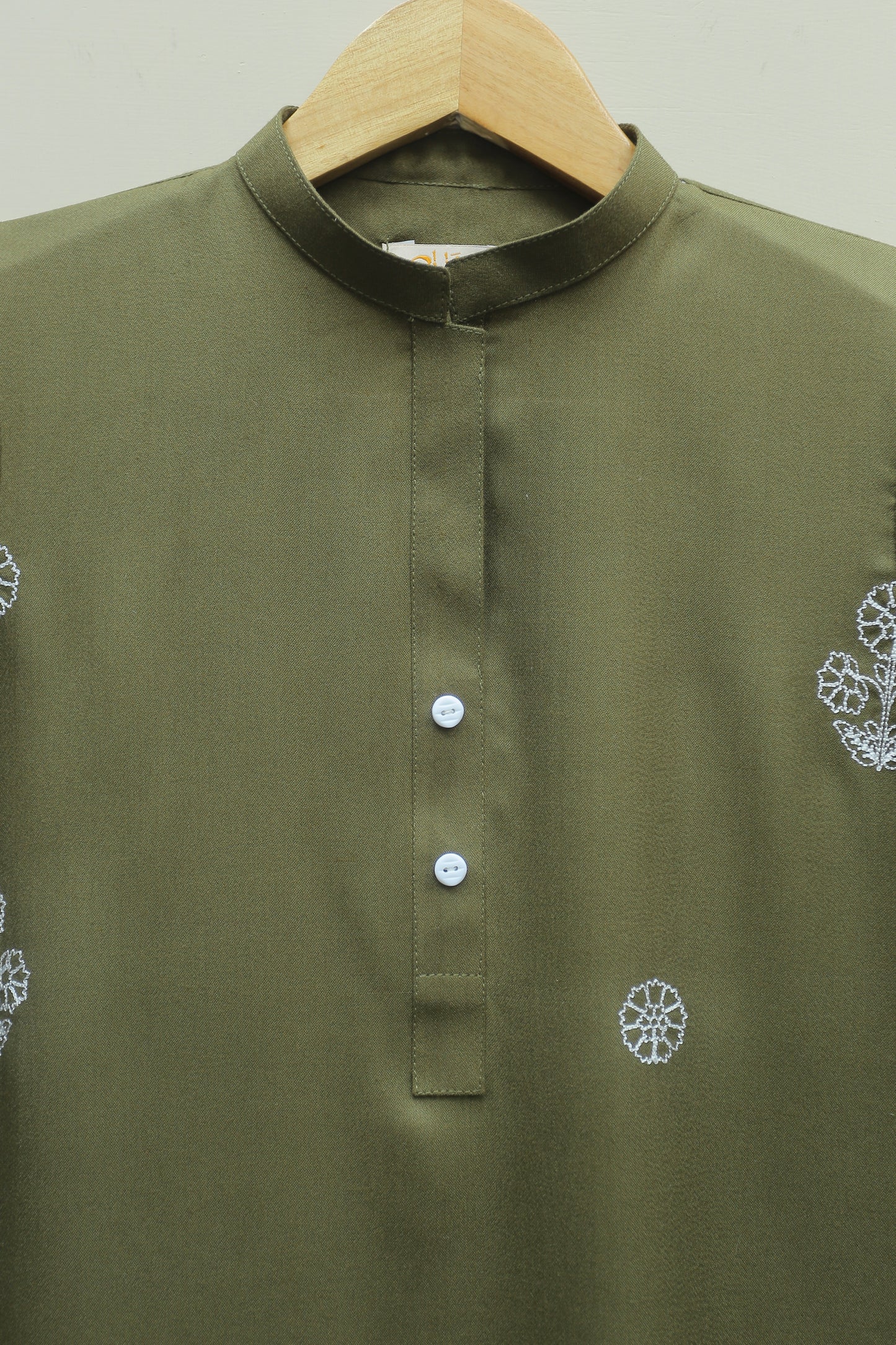 Olive Embroidered Suit