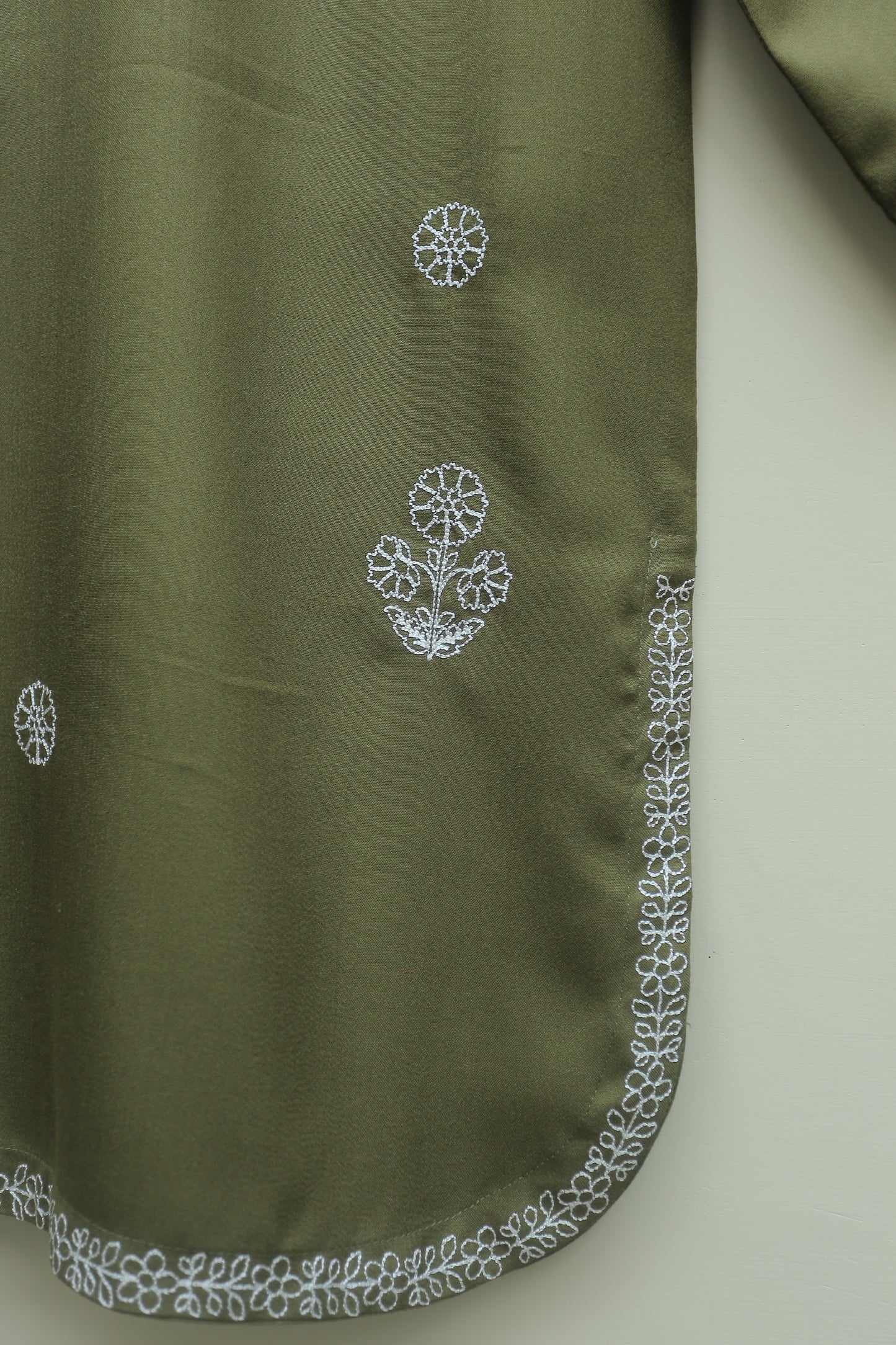 Olive Embroidered Suit