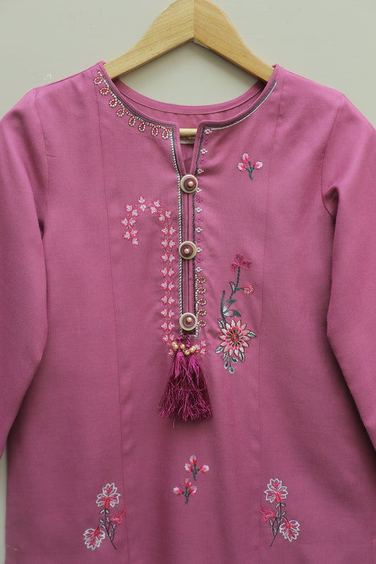Purple Embroidered Kurta