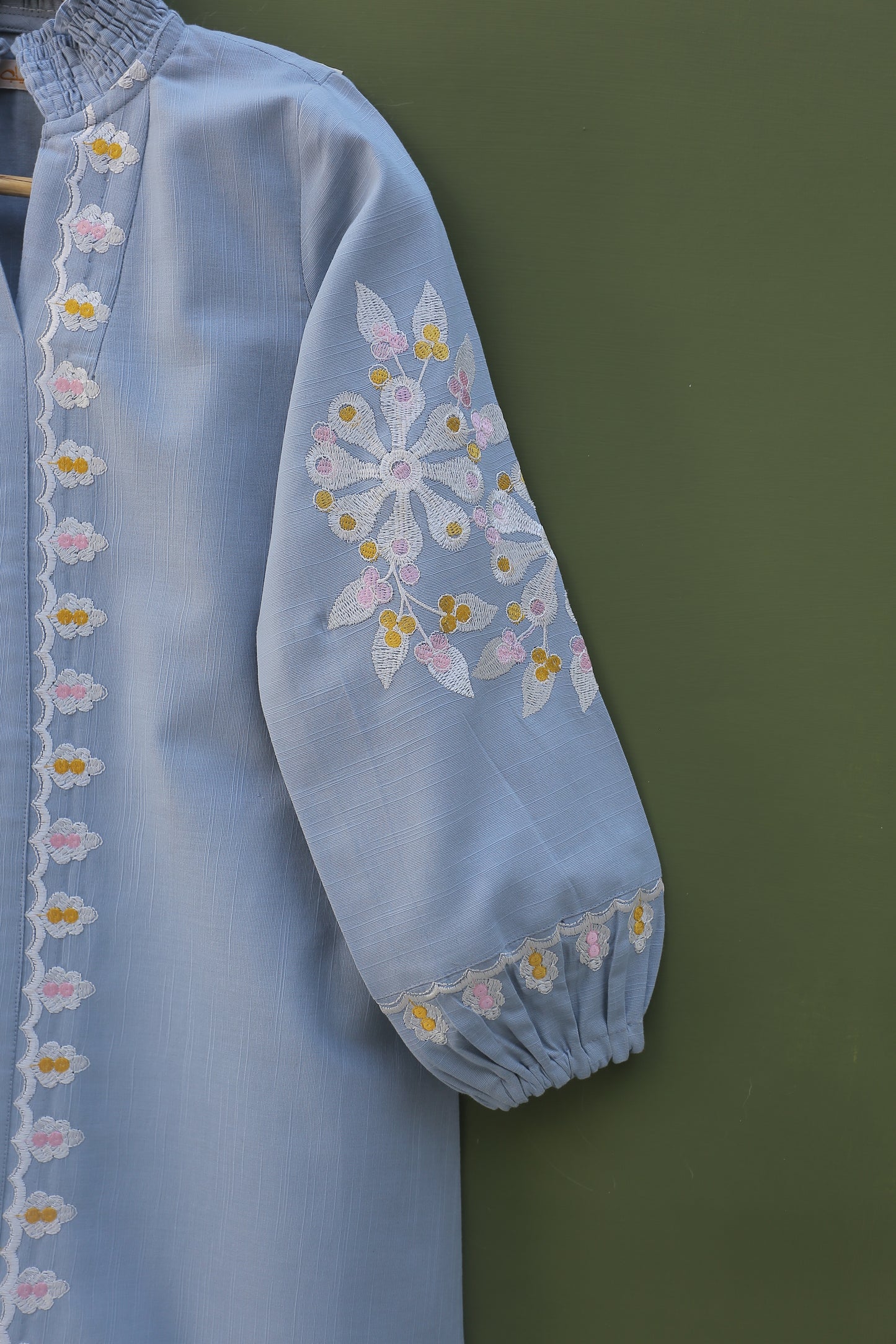 Grey Embroidered Top