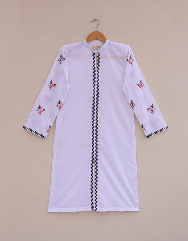 White kurta Embroidered