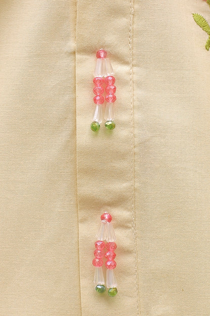 Cream Embroidered Kurta