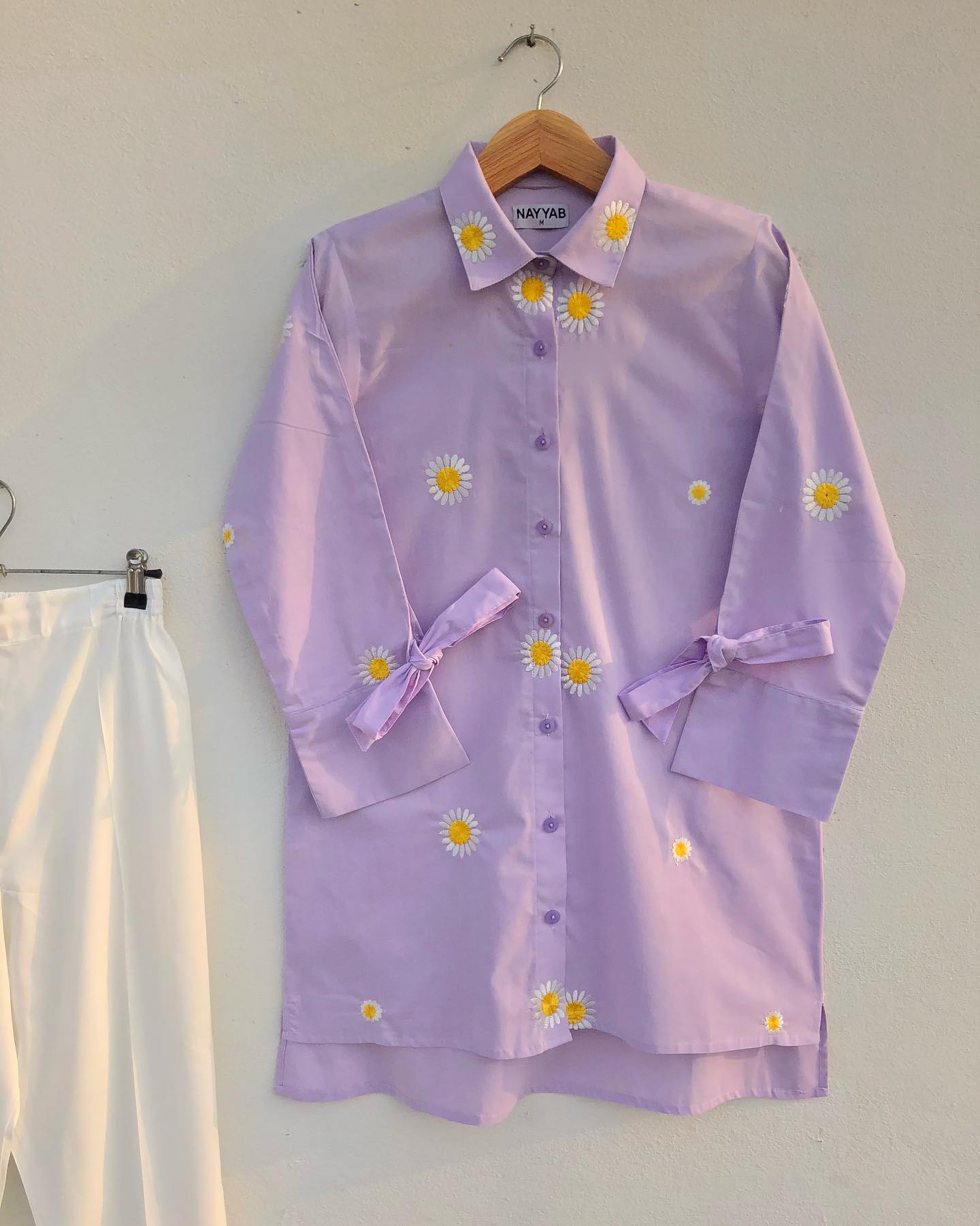 Lavender Embroidered Top