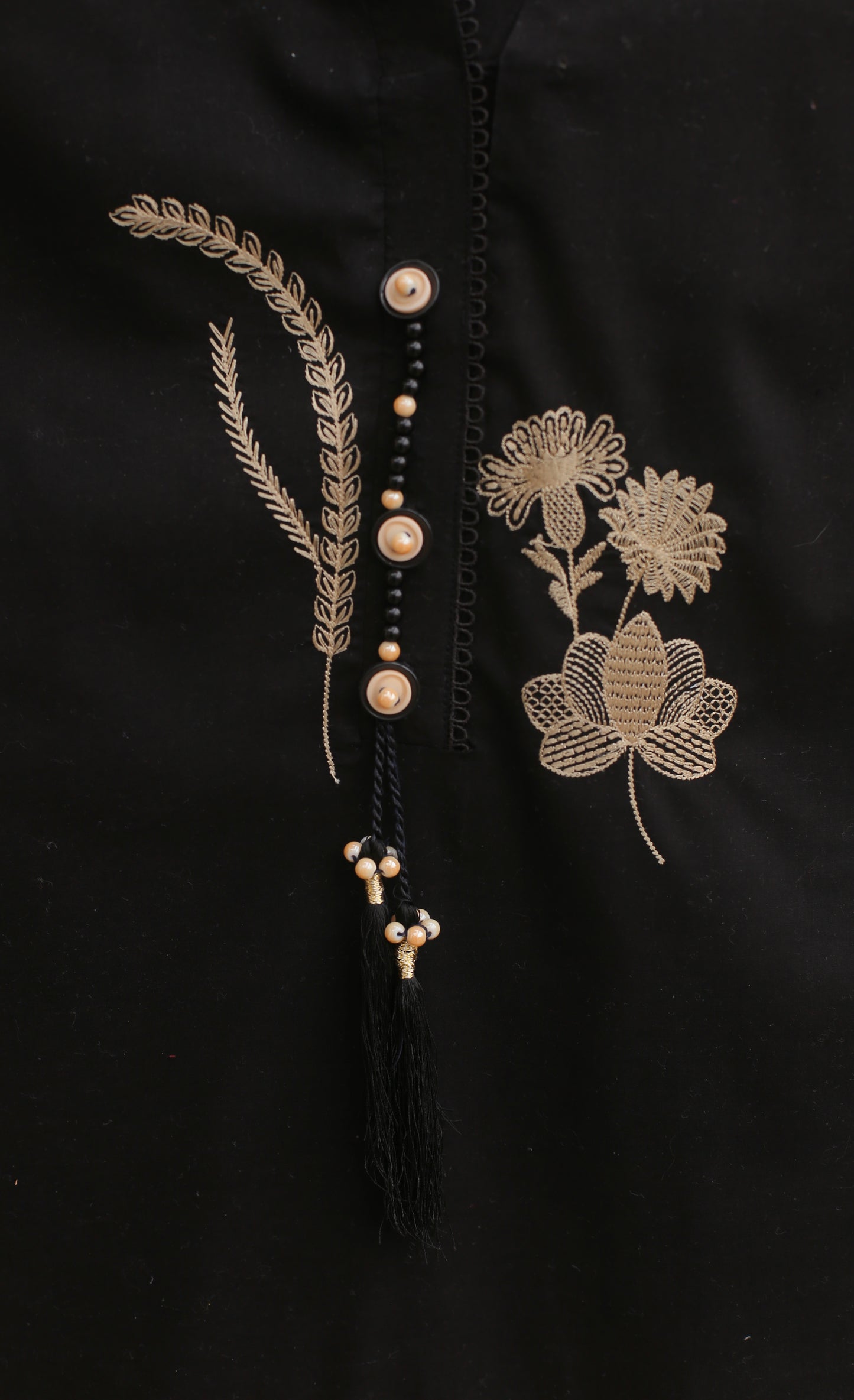 Black Embroidered Kurta