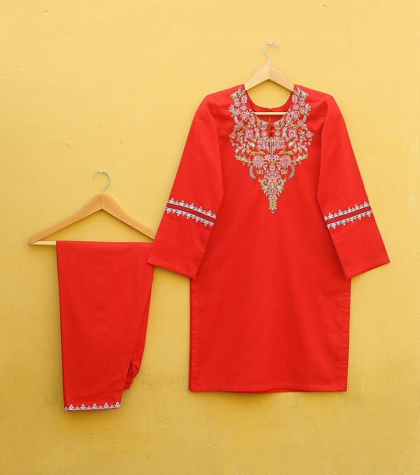 Red Embroidered Suit