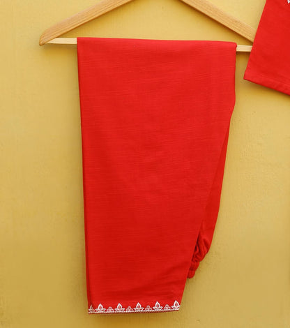 Red Embroidered Suit