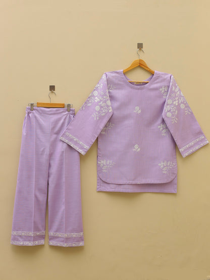 Lavender Embroidered Suit