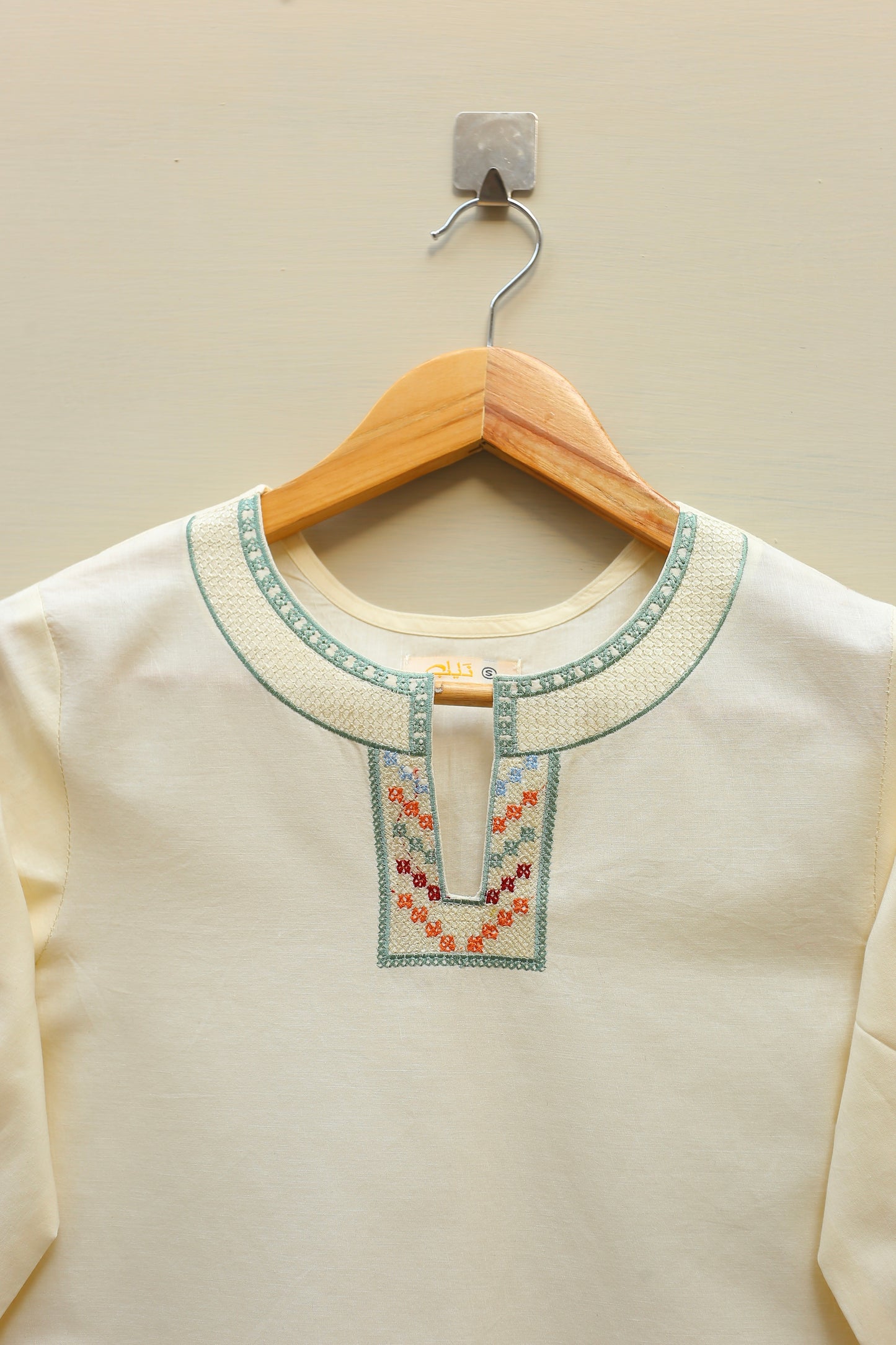 Cream Embroidered Top