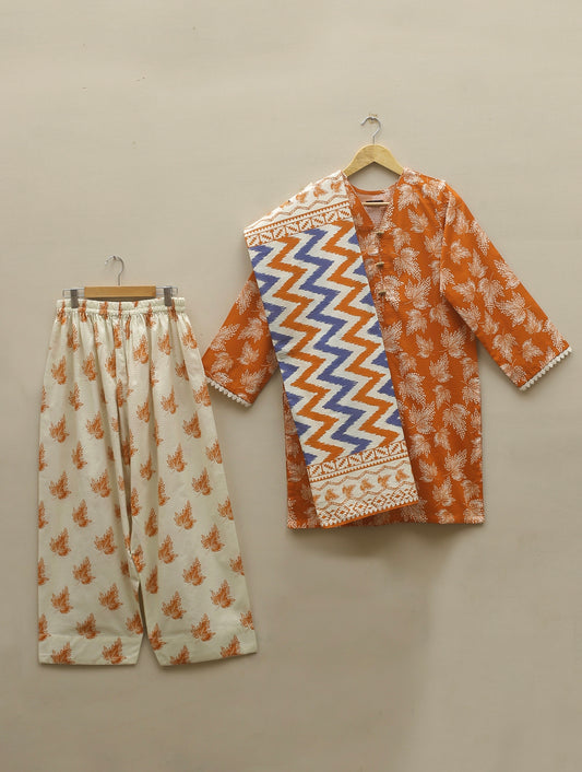 Rust Printed Suit