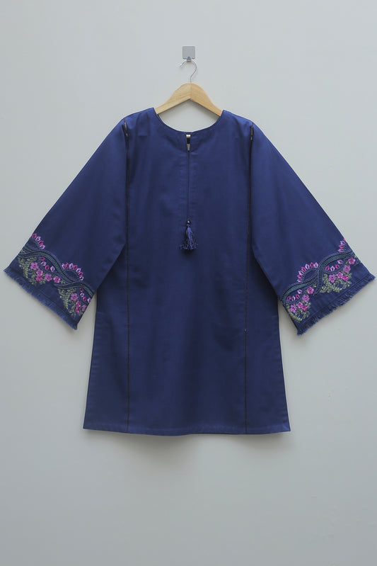 Navy Embroidered Suit