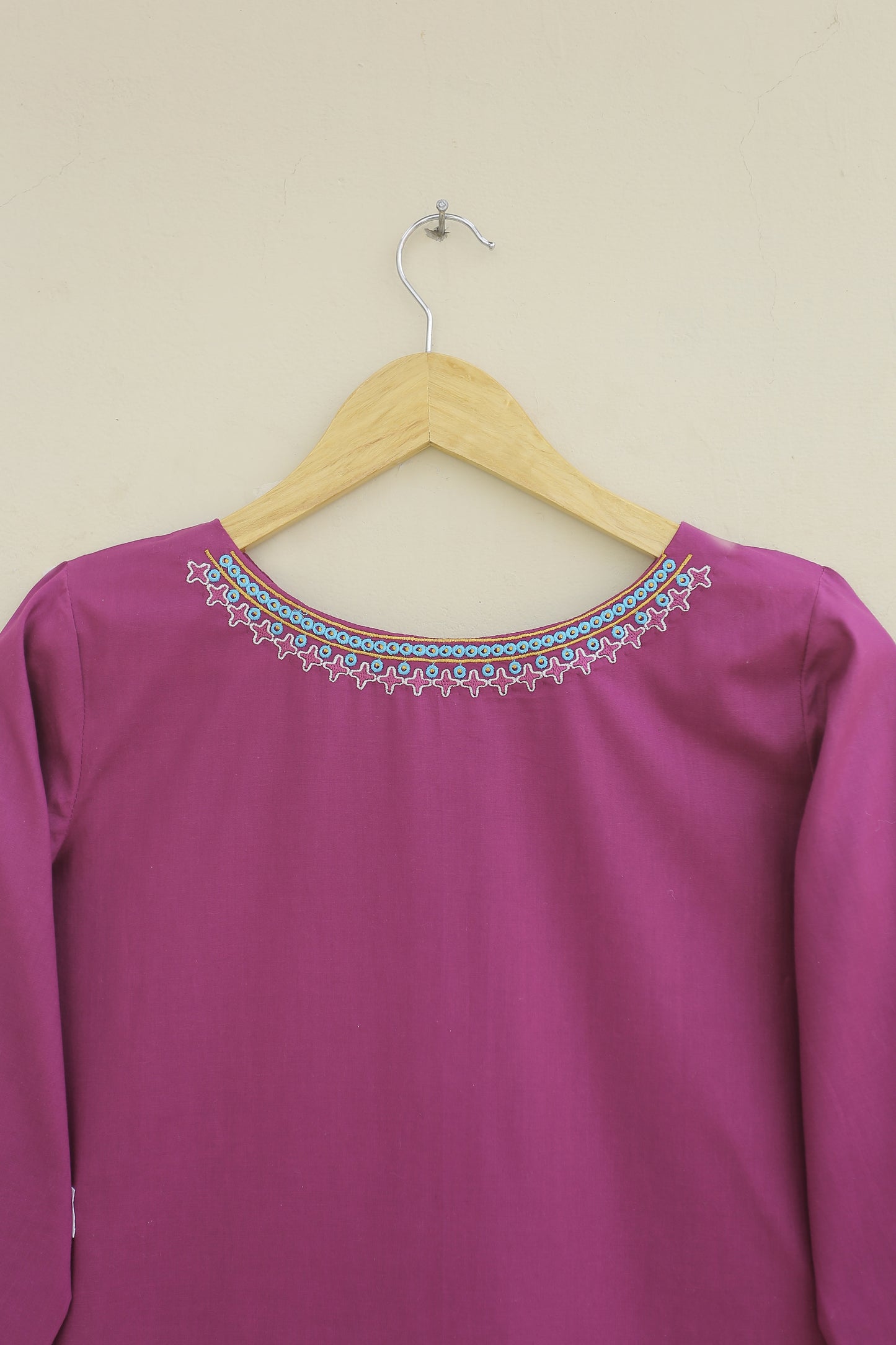 Purple Embroidered Kurta