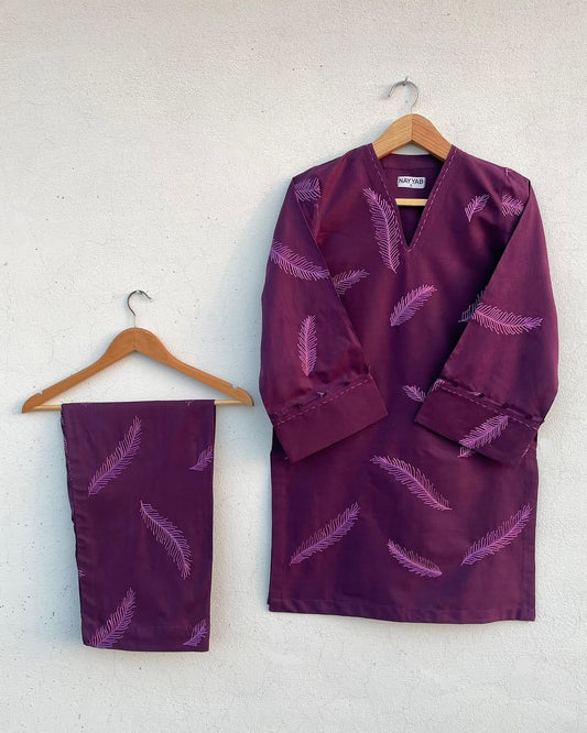 Plum Embroidered Suit