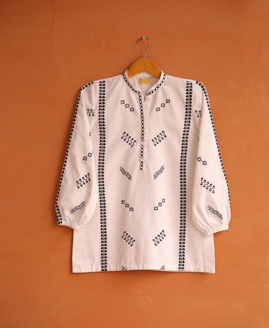 Embroidered White Top ( Winter )