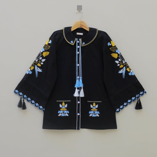 Black Embroidered Top
