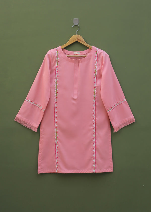 Pink Embroidered Kurta