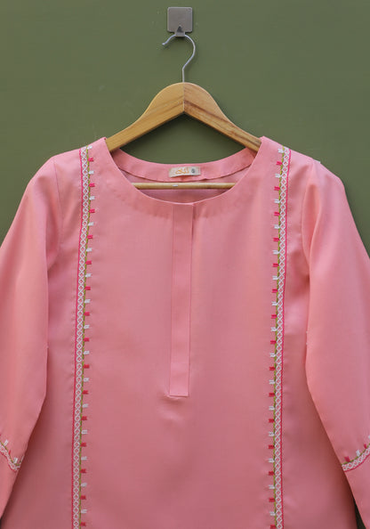 Pink Embroidered Kurta
