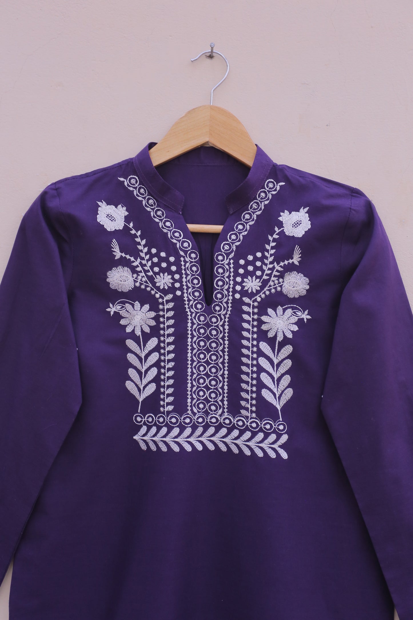 Purple Embroidered Shirt
